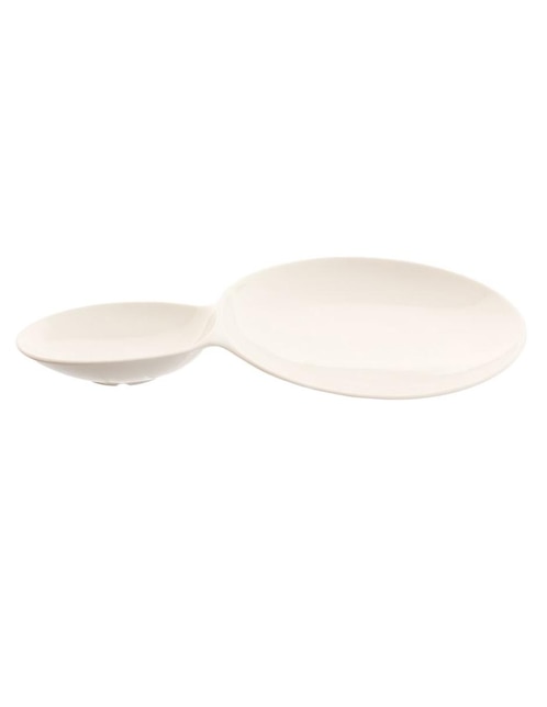 Plato dos en uno Villeroy & Boch Flow blanco