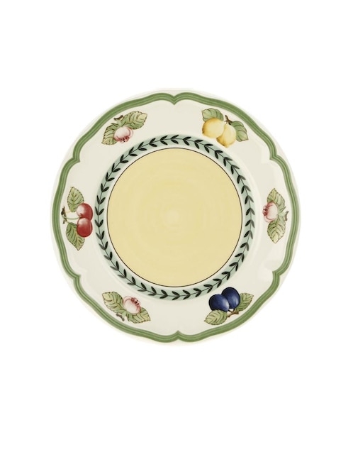 Plato postre French Garden Fleurence blanca 1