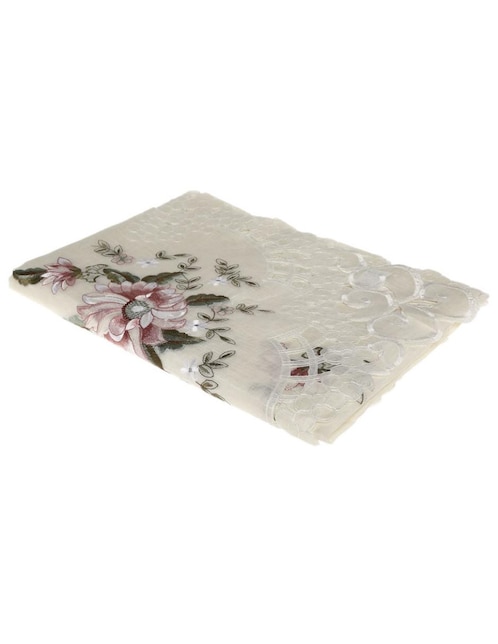 Mantel rectangular de poliéster Blanme Isabel
