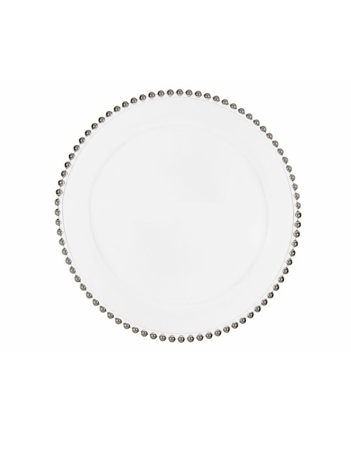 Plato base Pearl Silver de vidrio 1