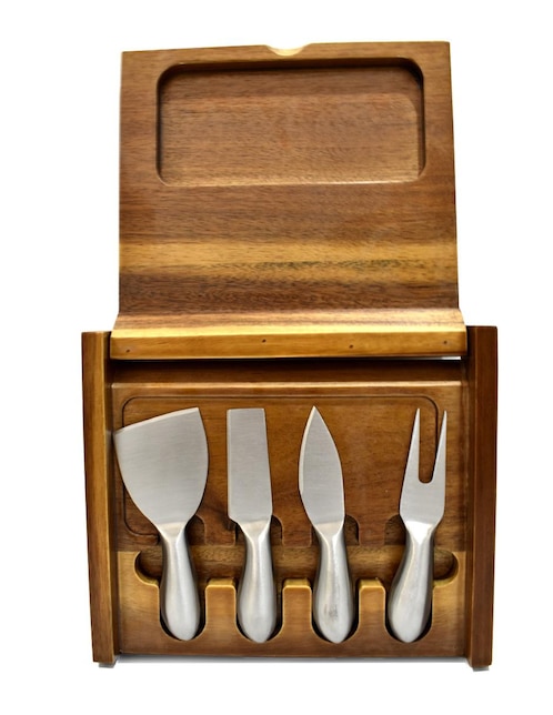 Set de 4 cuchillos para queso Alzasi café