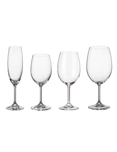 Set de copas Bohemia Bruna de cristal