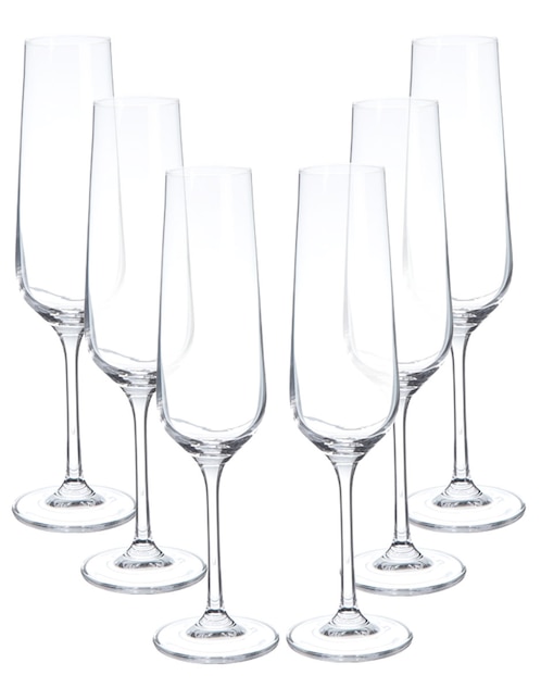 Set de copas para flauta Bohemia Tori de cristal
