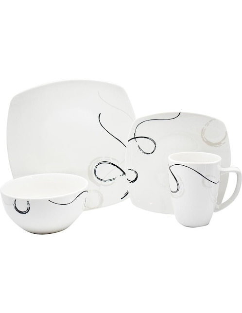 Vajilla cerrada Kaiser 16 piezas porcelana