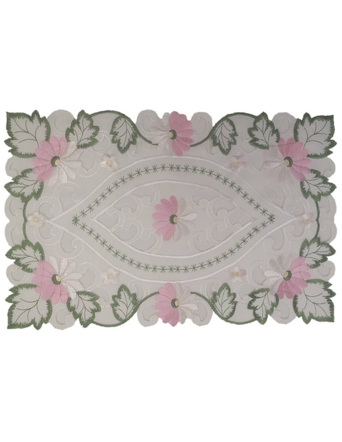 Mantel individual rectangular de poliéster Blanme Felicia