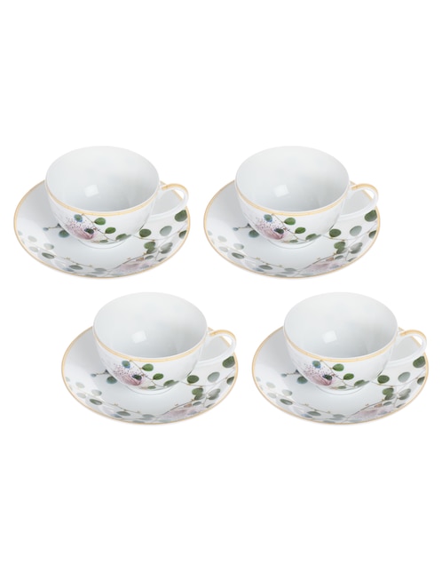 Set de tazas terno Bernardaud Jardin Indien 8 piezas