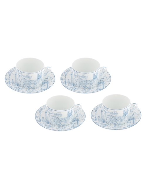 Set de tazas terno Bernardaud Tout Paris 8 piezas
