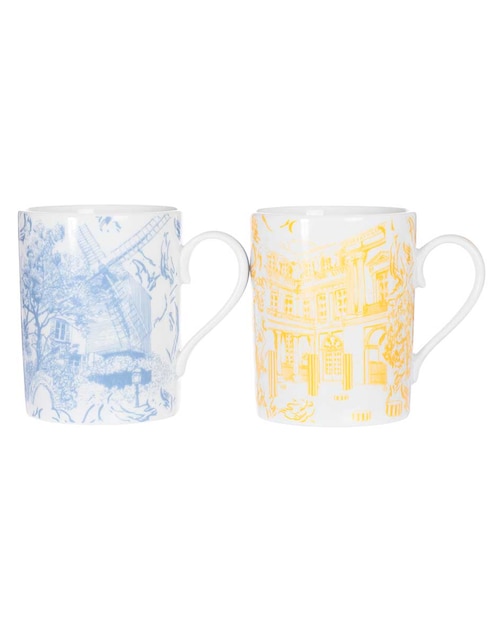 Set de tazas americanas Bernardaud Tout Paris 2 piezas
