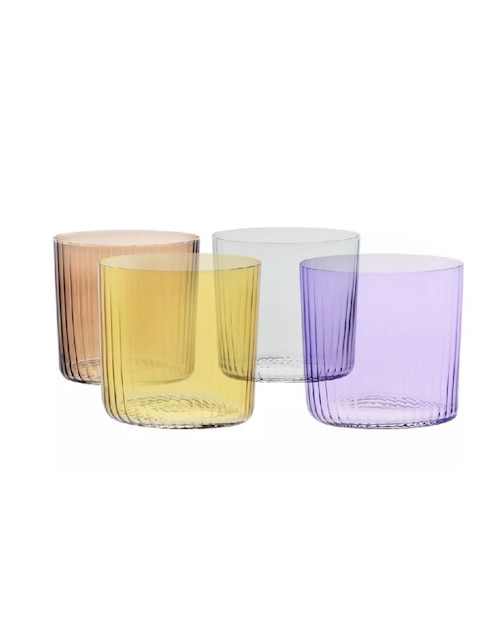 Set de vasos old fashion Krosno de vidrio con 4 piezas