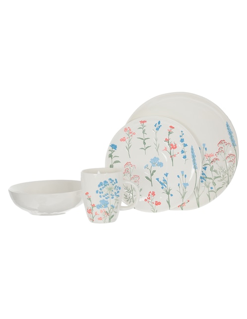 Vajilla N Narrative de porcelana 16 piezas