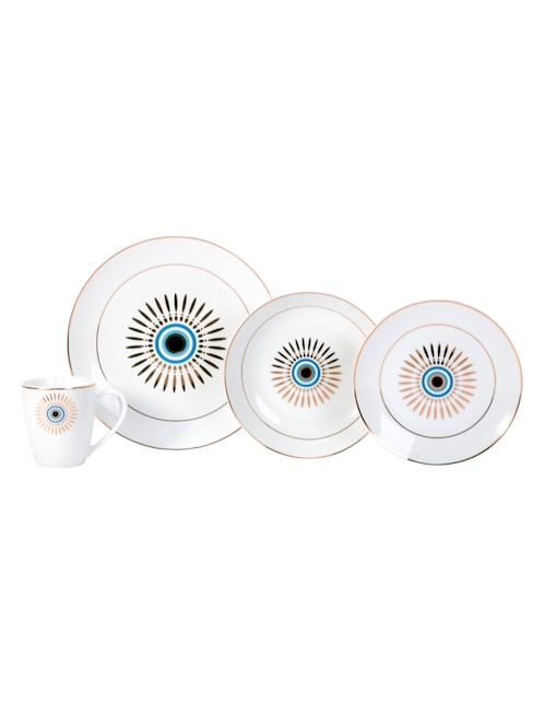 Vajilla cerrada trente de porcelana para 4 personas 1