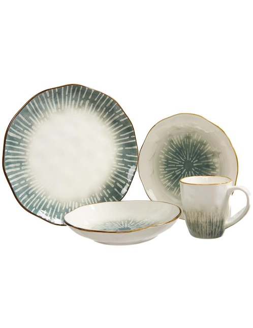 Vajilla cerrada N Narrative Vintage de porcelana 16 piezas