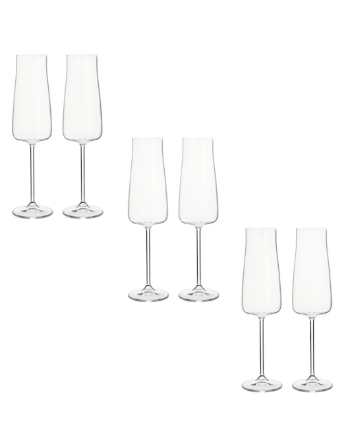 Set de copas para flauta Bohemia Alex de cristal