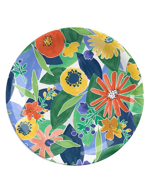 Plato trinche Tar Hong Floral de melamina