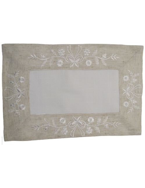 Mantel individual rectangular de lino Blanme Rustico