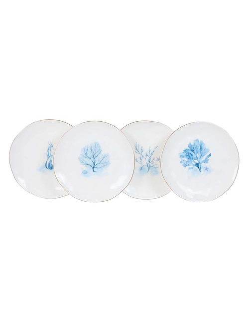 Set de plato para postre N Narrative Marea de porcelana 4 piezas