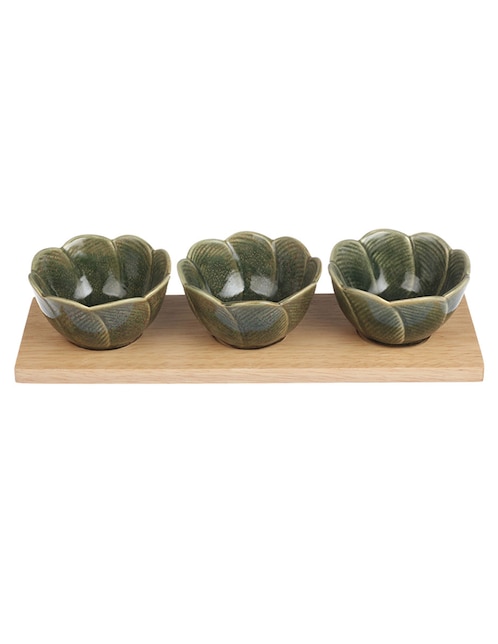 Set botanero N Narrative Wild Leaves de porcelana