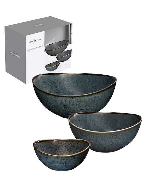 Set bowl N Narrative Magma 3 piezas de porcelana