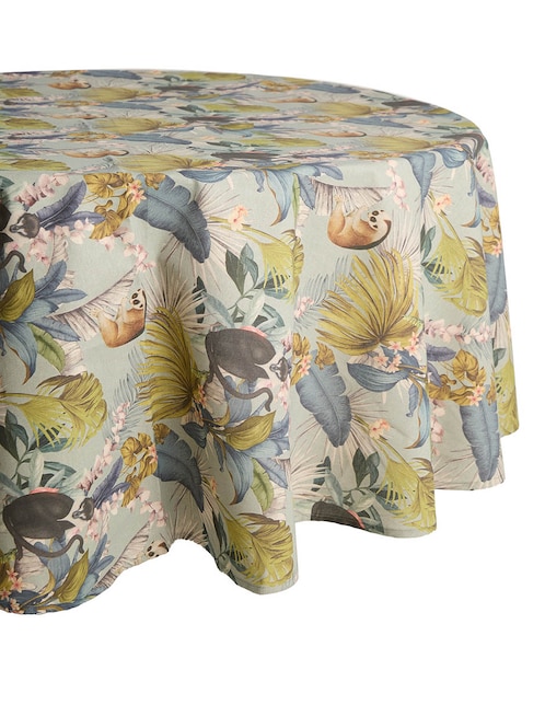 Mantel redondo de algodón Bowtique Jungla