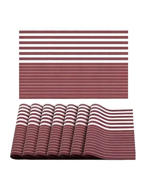 Set mantel individual rectangular de ratán pvc