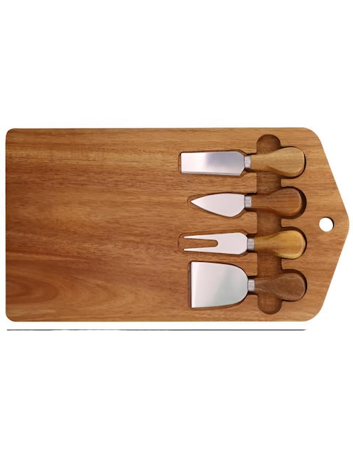 Set tabla para queso Wünd de madera