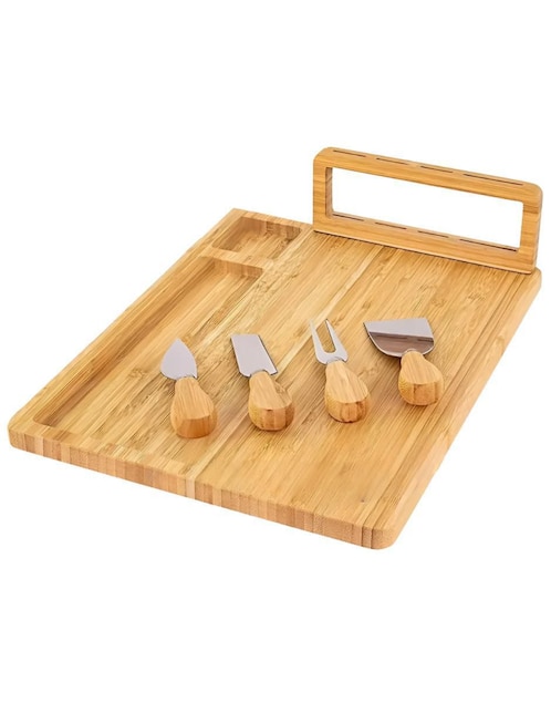 Set tabla para queso de bambú 1