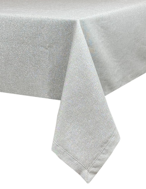Mantel rectangular de lino Oyster 1