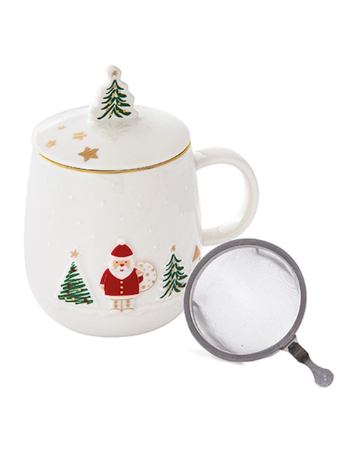 Infusor Let It Snow Santa de porcelana para té