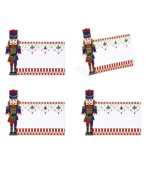 Set de portanombre navideño N Narrative forma cascanueces de porcelana