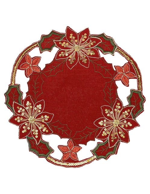 Carpeta redonda de poliéster Köstlich navidad
