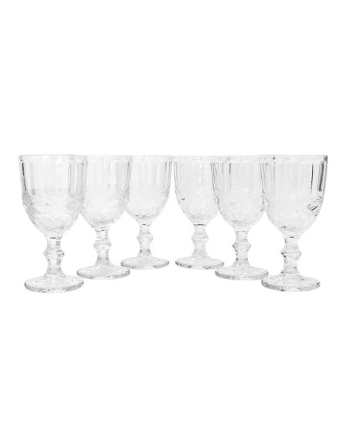 Set de copas para vino Galerias El Triunfo de vidrio