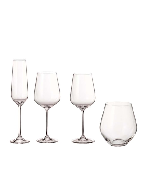 Set de copas Bohemia Globo de cristal 16 piezas