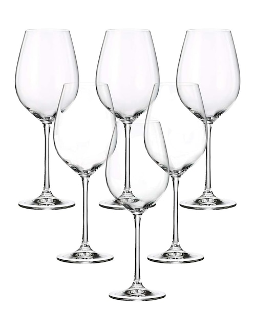 Set de copas para vino Bohemia Veronia de cristal 6 piezas