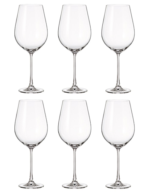 Set de copas para vino Bohemia Veronia de cristal 6 piezas
