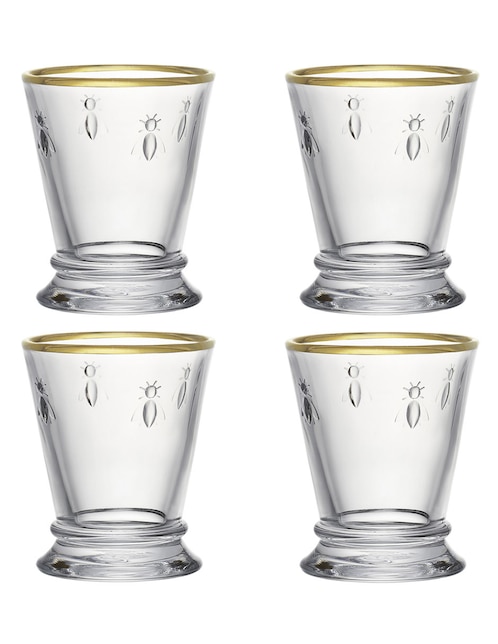 Set vasos Abeille de vidrio con 4 piezas 1
