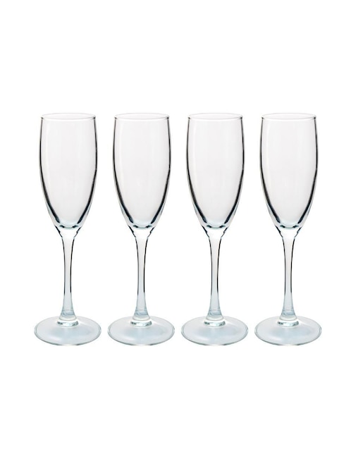 Set de copas flauta Luminarc So Wine de vidrio 4 piezas