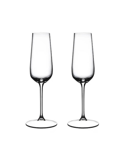 Set de copas para champán flauta de cristal 2 piezas 1