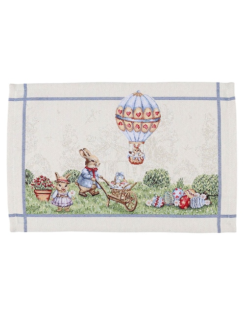 Mantel individual rectangular de algodón Bowtique