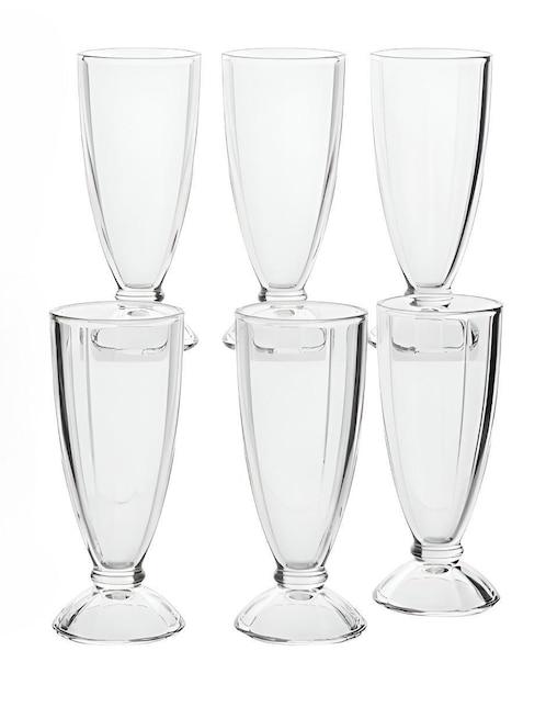 Set de copas para malteada Xtellar de vidrio 6 piezas