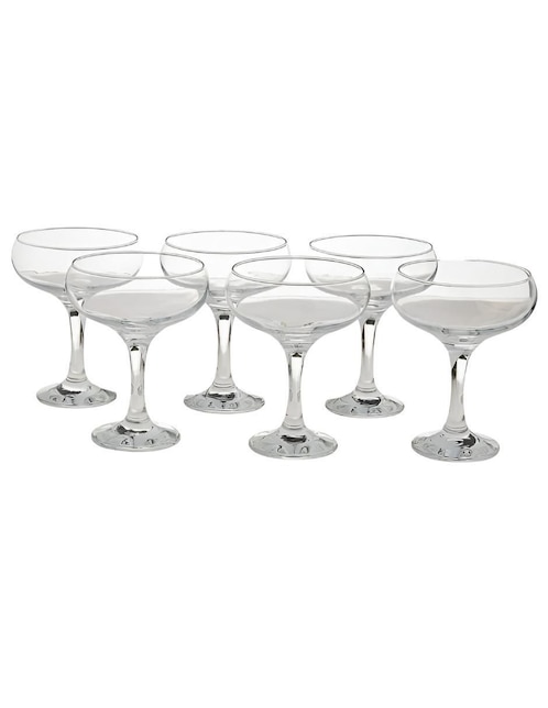 Set de copas para champán Xtellar de cristal 6 piezas