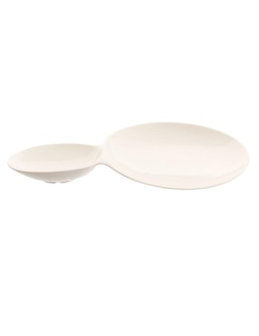 Plato dos en uno Villeroy & Boch Flow blanco