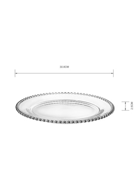 Plato base N Narrative Pearl Silver de vidrio