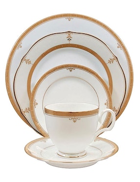 Set De 5 Piezas Noritake Buckingham Blanco