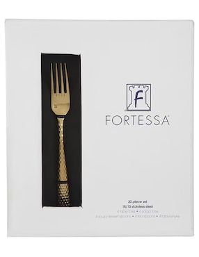 Set cubiertos Fortessa Luca Faceted de acero inoxidable 20 piezas