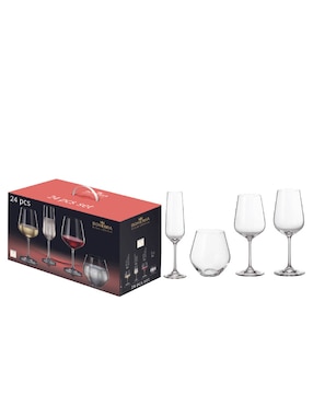 Set de copas Bohemia Tori de cristal