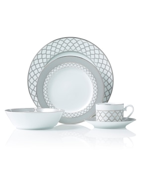 Vajilla Cerrada 5 Piezas Noritake Eternal Palace Platinum