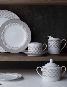 Vajilla cerrada Noritake Eternal Palace Platinum de porcelana