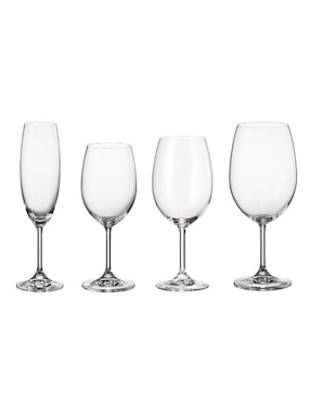 Set De Copas Bohemia Bruna De Cristal 24 Piezas