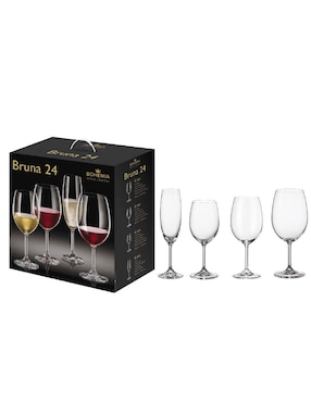 Set de copas Bohemia Bruna de cristal