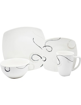 Vajilla cerrada Kaiser 16 piezas porcelana